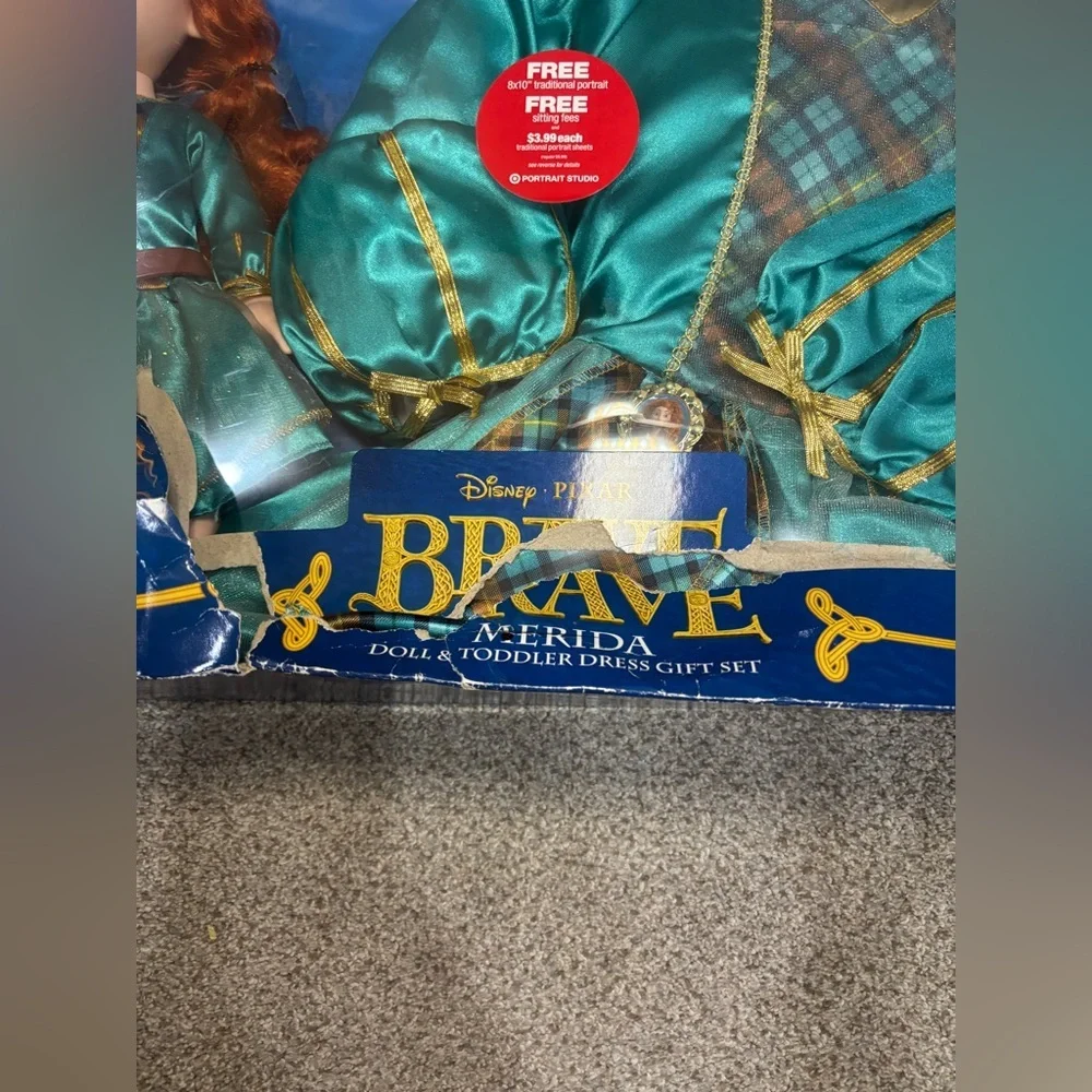 NIB Disney Brave Merida Doll & Toddler Dress Gift Set, Size 2T-4T